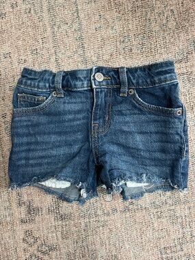 Girls Cat & Jack Blue Denim Shorts with Contrast Stitching XS 4/5